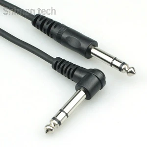 Right Angle 6.35mm Male TRS to Male Stereo Guitar Instrument Audio Cable