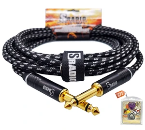 High Quality 20FT Size 100% Copper Black Color Electric Instrument Guitar Cable for Electronic Piano Bass