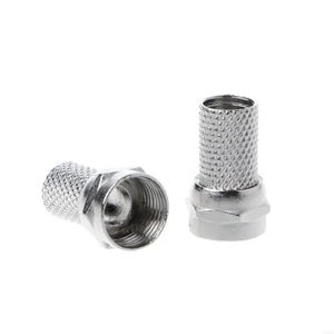 F-Type 75-5 Twist-on Coaxial Cable Connector F Male Plug for RG6 TV Satellite Antenna Coax Cable Adapter