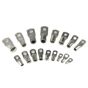 KS Copper High Conductivity 600V Brass Plated Battery Cable Terminals Electrical Connector Crimping Lug