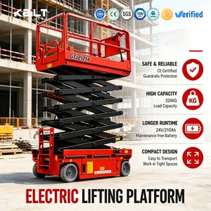 Mobile Electric Scissor Lift Aerial Work Platform 10m 18m Battery Powered For Warehouse Logistics