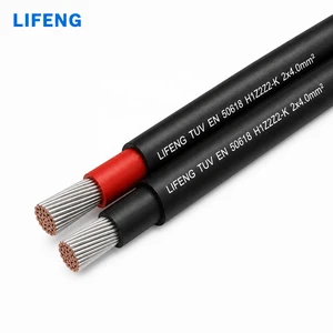 TUV EN 50618 H1Z2Z2-K Twin Core Solar Cable 1500V DC Tinned Copper 2 Core UV Resistant Photovoltaic Wire for Home System