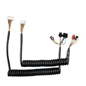 Custom Coiled Spiral Wire Harness Assembly with Multi-Connector Cable, Spring Coil Cord for Automotive/Industrial Equipment