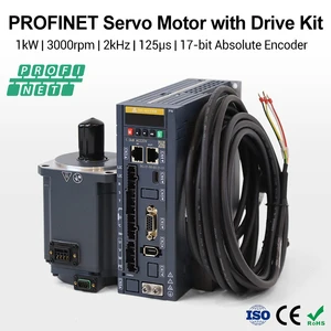 1kW 3000RPM 2kHz 125μs 17-bit PROFINET AC Servo Motor and Drive Kit DSC Mode for CNC Robotic Arm Packaging Machine Manufacturer
