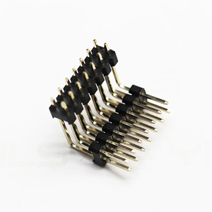 Free Samples Connector 2.54mm Pitch 1-40pin Height 1.5 1.7 2.54 3.0 Mm Dual Row Pcb connectors Dual Row Right Angle Pin Header
