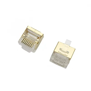 Coorle Hot Sale RJ45 Short-body Shielded 8P8C Male Network Flat Stranded Cable Gold Shell Boxed CN/GUA Made