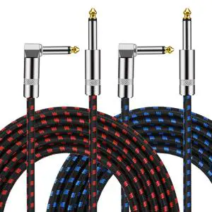 Braided Guitar Lead Instrument Cables 6.35mm 1/4 Inch Jack Cord 3M 6.3 Professional Guitar Cable 1.8M
