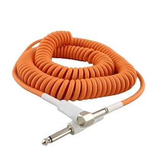Professional Spring Guitar Cable Colorful Straight-to-Right-Angle Plug Headphone Audio Cable Video Accessories