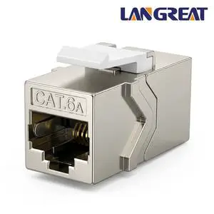 Full Metal Shielded Cat6A RJ45 Inline Coupler Female To Female Network Connector 10Gbps 500MHz Cat6A Keystone Coupler