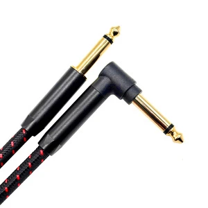 Guitar Cable, Instrument Cable, Bass Cable, Guitar Cord 6.35mm Straight Curved Audio Cable for Various Musical Instruments