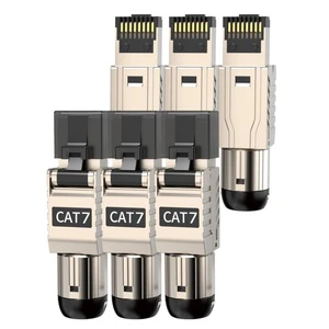 Tool-Free Zinc Alloy Shielded Ethernet Connectors Cat7/Cat6a Modular Plugs with RJ45 Easy Field Connection