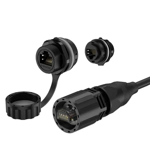 Waterproof Cat6/Cat5 RJ45 Straight Network Cable Socket Connector IP68 Rated Male/Female Plug-in Adapter