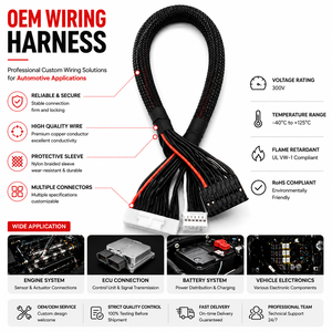 Professional OEM 16 Pin 10 Pin 5 Pin Braided Mesh Wire Harness Cable Assembly Internal Electronic Cable For Equipment