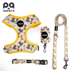 Wholesale Luxury Adjustable Nylon Neoprene Pet Vest Harness No Pull Dog Collar Leash Set Custom Logo Design Luxury Harness