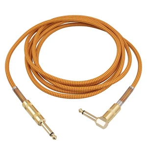 Wholesale Customized 6.35mm Nylon Guitar Audio Cable for Bass and Camera Use with Bare Copper Conductor and Custom Logo