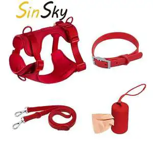 SinSky No Pull Tactical PVC Dog Harness And Leash Set Adjustable Dog Collar Personalized Luxury Dog Harness Set