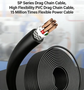 High Flex Drag Chain UL-2587-8G 3-Core 18AWG Cable, Braided Shielded Signal Cable for Robot Energy Chains 100m