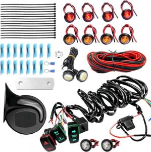 Copper Core Relay Harness for Horn Reversing Light Scintillator IP65 Waterproof 200mm Length Dual-Sided Installation All-Terrain