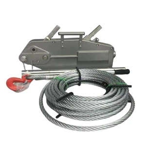 FRIMA Heavy Duty 0.8 Ton Aluminum Alloy Wire Rope Manual Operated Pulling Winch W/ 20m Cable For Lifting Goods