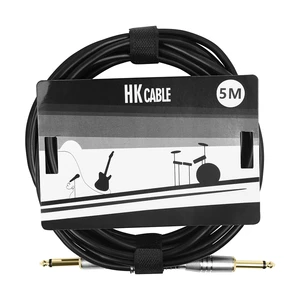 Wholesale Cheap Cable 6.35mm Guitar Cable 10m 5m 3m Electric Guitar Cable Black Leather Gold Headband with Spring
