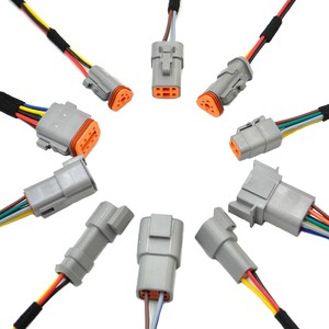 CZJSMX Anti-Interference Deutsch HD10 Wire Harness 12V 14AWG Shielded Braided Waterproof IP68