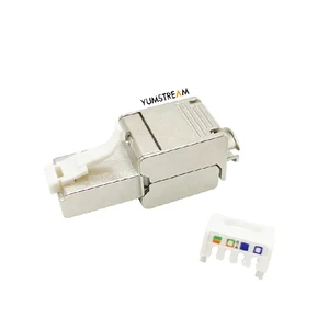 Data Center Network Ethernet Rj45 8P8C Cat6A Ftp Toolless Connectors Mini Type Rj45 Plug Connectors