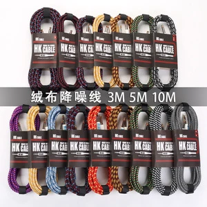 ZEHAO High Quality Cheap Price Cotton Nylon Braided 3M 5M 10M Guitar Cable Guitar Instrument Cable