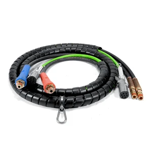 3 in 1 Spiral Wrap ABS Electrical Cord Curly Connector Rubber Air Line Polyester Braided Hose Assemblies 7 Way Trailer Cable