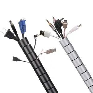 PE Plastic Spiral Wire Organizer Pipe Cable Neat Winding Pipe Cable Sleeves spiral wrap