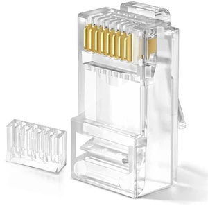Brass Pin Cat6 Connector Waterproof Utp Cat6 8p8c Modular Plug Gold Plated Rj45 Connector Cat6 Unshielded Plug
