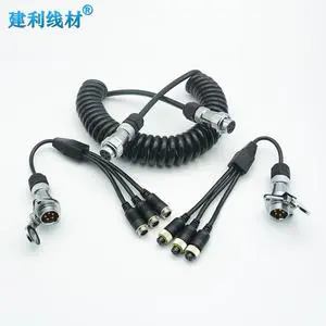 High Quality 5-Pin Trailer Cable Set for Automobile 3-Channel Camera Display Trunk Cable with Easy Setup Long-Lasting Durability