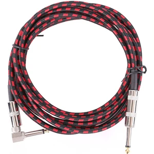Right Angle Guitar Cable 0.5M 1M 6M Low Noise Shielded Instrument Audio Cord for Electric Guitar Bass Acoustic Stage Performance