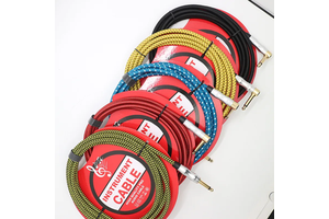 Gold-Plated 6.35mm Guitar Effects Pedal Power Cable Multi-Color External Braided Low Noise Audio Extension for String Video