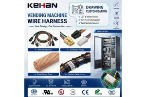OEM Factory Custom Vending Machine Internal Wiring Harness Cable Assembly JST Molex Connector 12V 24V Low MOQ Fast Sample