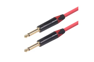 Gold Plated Double Shielded Copper Conductor Audio Cable Noise Reduction Dual Core Male-Male Mono Electric Guitar Microphone