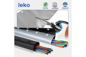 Cable Sleeve PVC Button Snap Wrap Reusable Industrial Wire Protector Flexible Harness Cover UL94-V0