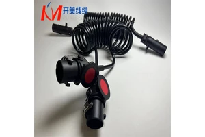 Kai Mei TC-015 7 Pin Insulated Spiral Cable Wind Powered Trailer Truck Telescopic Wire Black Jacket Copper Conductor 450/750V