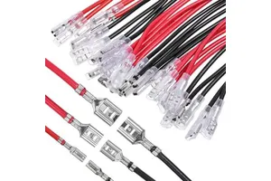 CZJSMX Shielded Spade Connector Wire Harness 24V 16AWG Braided Shield Anti-Interference