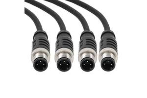 KRONZ M1205M-2/P00R Pre-assembled Connector with 2 M Cable IP67 Unshielded Male Straight PVC Black Assembly 5 Pin M12 Connectors
