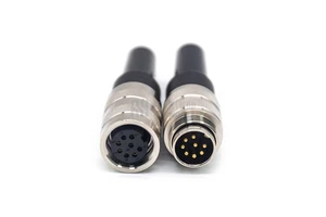M16 Connector Cable Signal Circular Din Connectors IP67 8 Pin Field Wireable