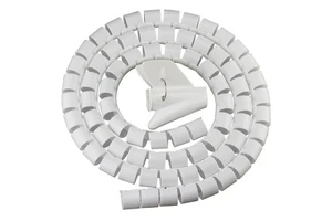 Factory Direct 1.5M Spiral Cable Wrap Organizer Sleeve Cuttable Wire Management Tube with ABS Clip for Desk TV PC Cables