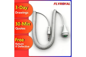 Coil Retractable CablePushbutton to 6.35 Plug Spiral Coiling Cable Jack Cable Coiled Usb Spiral Cable