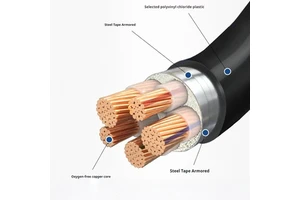 YaLi 0.6/1kV WDZC-YJY 2 Core Aluminum Conductor XLPE Insulation PVC Jacket Low Voltage Cable IP68 Rated Construction Industrial