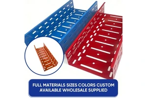 Galvanized Powder Coated Perforated Cable Tray Corrosion Resistant Wiring Trough for Electrical Wiring and Data Center Projects
