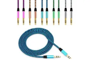 OEM Customizable 6.35mm Dual-Color Braided Male-Male Guitar Cable Reel Noise-Free Stereo TRS Electric Guitar Audio Cable Foil
