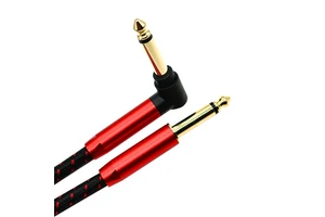 6.5MM Mono Jack Guitar Cable 3 Meter Long Nylon Braided 6.35/6.5mm Instrument Aux Cable Audio Speaker Compatible Use 6m