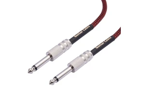 Dual shield noise cancelling mono 6.35mm male to male 1/4 - inch TS electric guitar keyboard audio cable