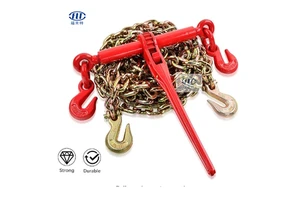 G70 Ratchet Binder Chain Galvanized Welded Chain Grade 70 Transport Transmission Chain With Clevis Grab Hooks