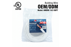 LINSHENG CUL Listed NMD90 14/3 AWG Building Wire 300V White Copper Electrical Cable Power Cables For Residential Indoor