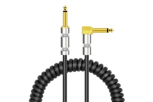 High Quality 10 ft Customizable 1/4-inch TS Mono Guitar Audio Cable Foil PVC 90 Right Angle Plug for Electric Guitar Consoles